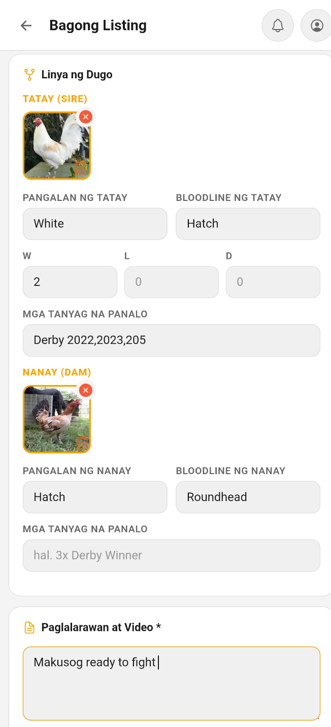 Listing form step 3 — price and location
