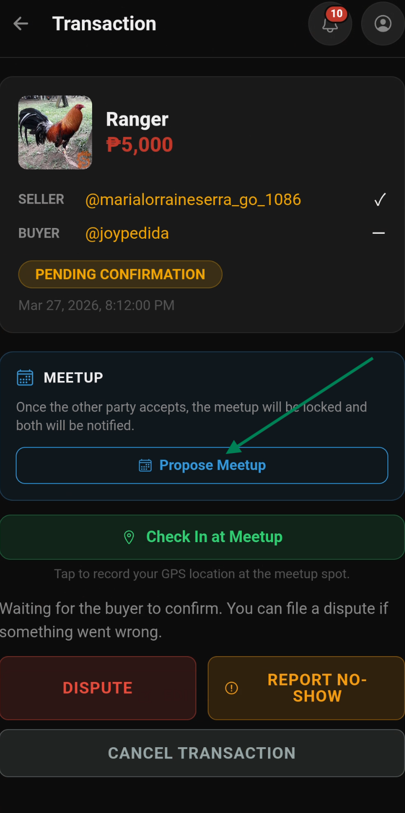 Propose meetup form in chat